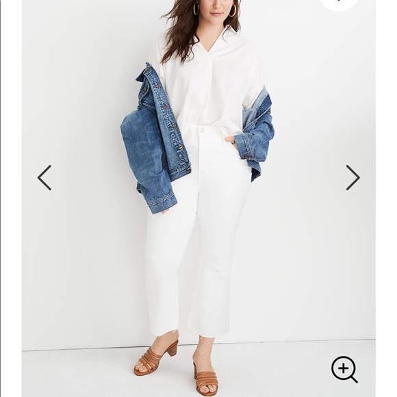 Madewell Denim - NEW • Madewell • Women’s Cali Demi-Boot Jeans in Pure White: Raw-Hem Edition 30